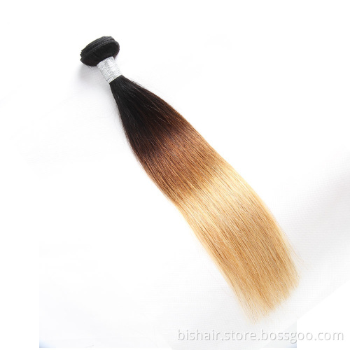 Wholesale Top Quality 8A 9A 10A Straight Bundles Hair Brazilian Ombre Brown Remy Human Hair Weave 1B/4/27 Ombre Hair Bundles
